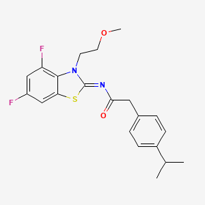 molecular formula C21H22F2N2O2S B2689426 (Z)-N-(4,6-difluoro-3-(2-methoxyethyl)benzo[d]thiazol-2(3H)-ylidene)-2-(4-isopropylphenyl)acetamide CAS No. 1007018-37-2