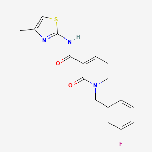 molecular formula C17H14FN3O2S B2689428 1-(3-fluorobenzyl)-N-(4-methylthiazol-2-yl)-2-oxo-1,2-dihydropyridine-3-carboxamide CAS No. 951467-73-5