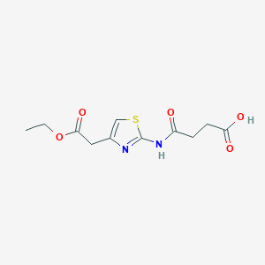 molecular formula C11H14N2O5S B2689432 4-{[4-(2-Ethoxy-2-oxoethyl)-1,3-thiazol-2-yl]amino}-4-oxobutanoic acid CAS No. 342022-07-5