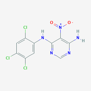 molecular formula C10H6Cl3N5O2 B2689435 5-硝基-N-(2,4,5-三氯苯基)嘧啶-4,6-二胺 CAS No. 681271-30-7