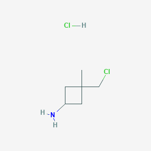 molecular formula C6H13Cl2N B2689442 3-(Chloromethyl)-3-methylcyclobutan-1-amine;hydrochloride CAS No. 2287344-41-4