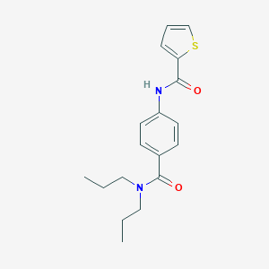 molecular formula C18H22N2O2S B268945 N-{4-[(dipropylamino)carbonyl]phenyl}-2-thiophenecarboxamide 