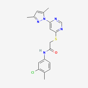 molecular formula C18H18ClN5OS B2689453 N-(3-chloro-4-methylphenyl)-2-((6-(3,5-dimethyl-1H-pyrazol-1-yl)pyrimidin-4-yl)thio)acetamide CAS No. 1251621-19-8
