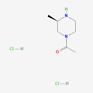 molecular formula C7H16Cl2N2O B2689457 1-[(3R)-3-Methylpiperazin-1-yl]ethanone;dihydrochloride CAS No. 2287248-36-4