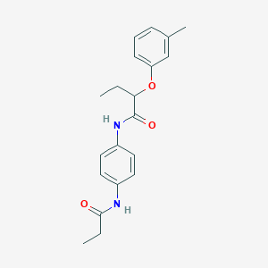molecular formula C20H24N2O3 B268946 2-(3-methylphenoxy)-N-[4-(propionylamino)phenyl]butanamide 