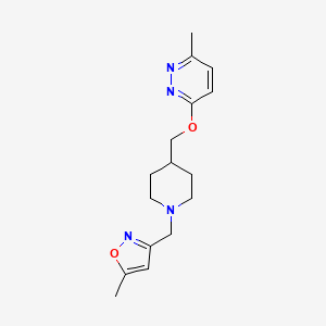 molecular formula C16H22N4O2 B2689464 5-Methyl-3-[[4-[(6-methylpyridazin-3-yl)oxymethyl]piperidin-1-yl]methyl]-1,2-oxazole CAS No. 2320576-01-8