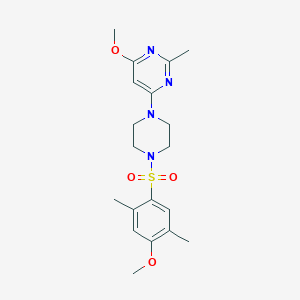 molecular formula C19H26N4O4S B2689471 4-Methoxy-6-(4-((4-methoxy-2,5-dimethylphenyl)sulfonyl)piperazin-1-yl)-2-methylpyrimidine CAS No. 946325-62-8