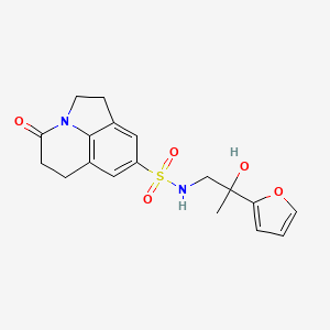 molecular formula C18H20N2O5S B2689473 N-(2-(呋喃-2-基)-2-羟基丙基)-4-氧代-2,4,5,6-四氢-1H-吡咯并[3,2,1-ij]喹啉-8-磺酰胺 CAS No. 1795300-68-3