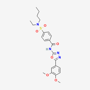 molecular formula C23H28N4O6S B2689477 4-[butyl(ethyl)sulfamoyl]-N-[5-(3,4-dimethoxyphenyl)-1,3,4-oxadiazol-2-yl]benzamide CAS No. 921054-01-5