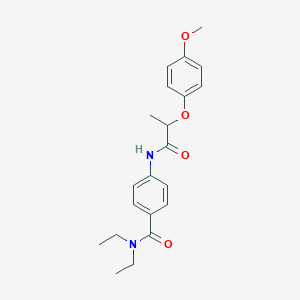 molecular formula C21H26N2O4 B268948 N,N-diethyl-4-{[2-(4-methoxyphenoxy)propanoyl]amino}benzamide 
