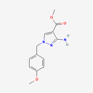 molecular formula C13H15N3O3 B2689489 methyl 3-amino-1-(4-methoxybenzyl)-1H-pyrazole-4-carboxylate CAS No. 1519015-84-9