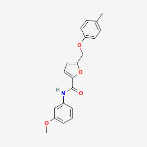 molecular formula C20H19NO4 B2689494 盐酸N-(3-甲氧苯基)-5-[(4-甲基苯氧基)甲基]呋喃-2-甲酰胺 CAS No. 890614-98-9