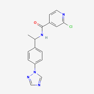 molecular formula C16H14ClN5O B2689496 2-chloro-N-[1-[4-(1,2,4-triazol-1-yl)phenyl]ethyl]pyridine-4-carboxamide CAS No. 1118856-86-2