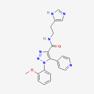 molecular formula C20H19N7O2 B2689498 盐酸N-(2-(1H-咪唑-4-基)乙基)-1-(2-甲氧苯基)-5-(吡啶-4-基)-1H-1,2,3-噻唑-4-甲酰胺 CAS No. 2176270-97-4