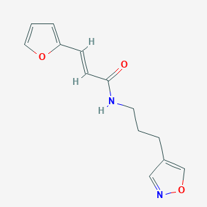 molecular formula C13H14N2O3 B2689501 (E)-3-(furan-2-yl)-N-(3-(isoxazol-4-yl)propyl)acrylamide CAS No. 1904620-39-8