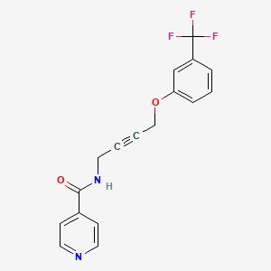 molecular formula C17H13F3N2O2 B2689513 N-(4-(3-(trifluoromethyl)phenoxy)but-2-yn-1-yl)isonicotinamide CAS No. 1421526-56-8