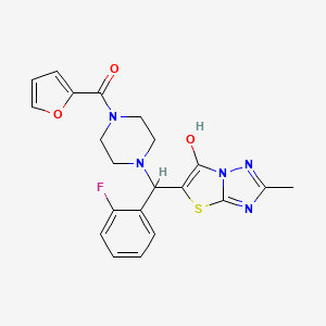(4-((2-Fluorophenyl)(6-hydroxy-2-methylthiazolo[3,2-b][1,2,4]triazol-5-yl)methyl)piperazin-1-yl)(furan-2-yl)methanone