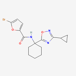 molecular formula C16H18BrN3O3 B2689520 5-bromo-N-[1-(3-cyclopropyl-1,2,4-oxadiazol-5-yl)cyclohexyl]-2-furamide CAS No. 1396680-99-1