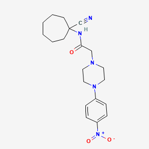 molecular formula C20H27N5O3 B2689530 N-(1-cyanocycloheptyl)-2-[4-(4-nitrophenyl)piperazin-1-yl]acetamide CAS No. 1090895-56-9