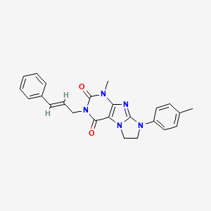 3-cinnamyl-1-methyl-8-(p-tolyl)-7,8-dihydro-1H-imidazo[2,1-f]purine-2,4(3H,6H)-dione