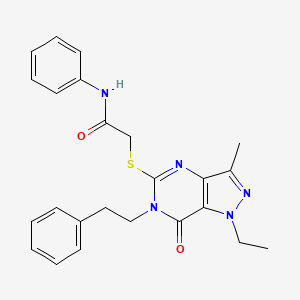 2-((1-ethyl-3-methyl-7-oxo-6-phenethyl-6,7-dihydro-1H-pyrazolo[4,3-d]pyrimidin-5-yl)thio)-N-phenylacetamide