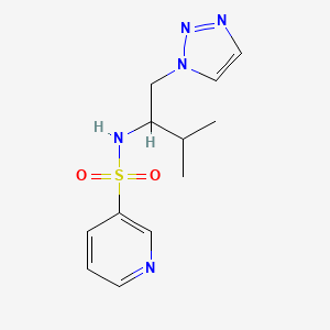 molecular formula C12H17N5O2S B2689540 N-(3-甲基-1-(1H-1,2,3-三唑-1-基)丁-2-基)吡啶-3-磺酰胺 CAS No. 2034307-42-9