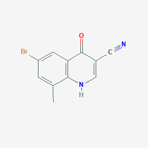 molecular formula C11H7BrN2O B2689541 6-溴-4-羟基-8-甲基喹啉-3-羧腈 CAS No. 67643-41-8