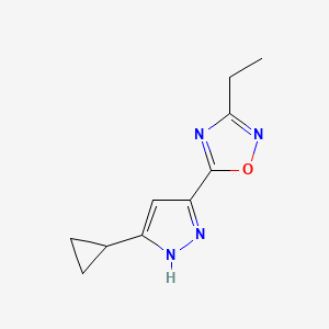 5-(3-cyclopropyl-1H-pyrazol-5-yl)-3-ethyl-1,2,4-oxadiazole