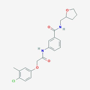molecular formula C21H23ClN2O4 B268955 3-{[(4-chloro-3-methylphenoxy)acetyl]amino}-N-(tetrahydro-2-furanylmethyl)benzamide 