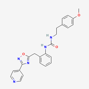 molecular formula C24H23N5O3 B2689552 1-(4-Methoxyphenethyl)-3-(2-((3-(pyridin-4-yl)-1,2,4-oxadiazol-5-yl)methyl)phenyl)urea CAS No. 1797598-24-3