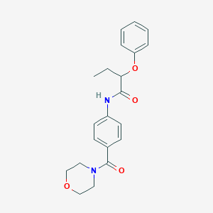 molecular formula C21H24N2O4 B268956 N-[4-(morpholin-4-ylcarbonyl)phenyl]-2-phenoxybutanamide 
