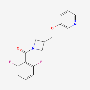 molecular formula C16H14F2N2O2 B2689564 (2,6-Difluorophenyl)-[3-(pyridin-3-yloxymethyl)azetidin-1-yl]methanone CAS No. 2380041-00-7