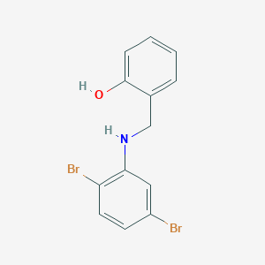 molecular formula C13H11Br2NO B2689565 2-{[(2,5-Dibromophenyl)amino]methyl}phenol CAS No. 303091-02-3