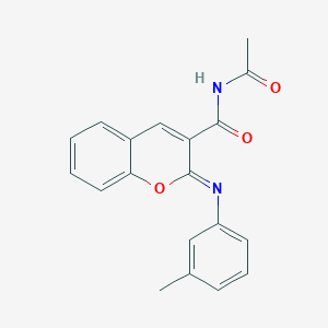 molecular formula C19H16N2O3 B2689578 (2Z)-N-acetyl-2-[(3-methylphenyl)imino]-2H-chromene-3-carboxamide CAS No. 312633-59-3