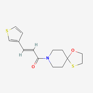 molecular formula C14H17NO2S2 B2689581 (E)-1-(1-oxa-4-thia-8-azaspiro[4.5]decan-8-yl)-3-(thiophen-3-yl)prop-2-en-1-one CAS No. 1351664-45-3