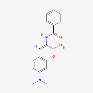 molecular formula C18H18N2O3 B2689582 2-(Benzoylamino)-3-[4-(dimethylamino)phenyl]-acrylic acid CAS No. 3626-95-7