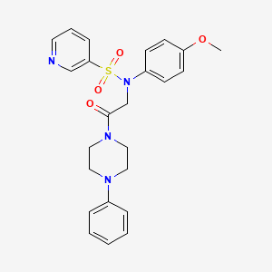 molecular formula C24H26N4O4S B2689584 N-(4-甲氧基苯基)-N-[2-氧代-2-(4-苯基哌嗪-1-基)乙基]吡啶-3-磺酰胺 CAS No. 1021119-03-8