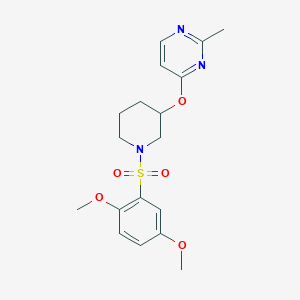 molecular formula C18H23N3O5S B2689592 4-((1-((2,5-Dimethoxyphenyl)sulfonyl)piperidin-3-yl)oxy)-2-methylpyrimidine CAS No. 2034333-41-8