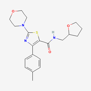 molecular formula C20H25N3O3S B2689593 2-吗啉基-N-((四氢呋喃-2-基)甲基)-4-(对甲苯基)噻唑-5-甲酸酰胺 CAS No. 791786-55-5