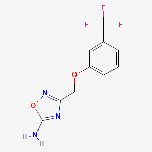 molecular formula C10H8F3N3O2 B2689596 3-{[3-(三氟甲基)苯氧基]甲基}-1,2,4-噁二唑-5-胺 CAS No. 2453323-50-5