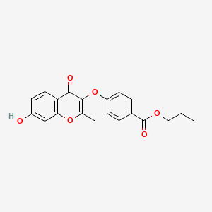 molecular formula C20H18O6 B2689597 Propyl 4-(7-hydroxy-2-methyl-4-oxochromen-3-yloxy)benzoate CAS No. 858763-86-7