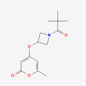 molecular formula C14H19NO4 B2689603 6-methyl-4-((1-pivaloylazetidin-3-yl)oxy)-2H-pyran-2-one CAS No. 1795299-89-6