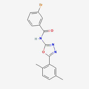 molecular formula C17H14BrN3O2 B2689607 3-溴-N-[5-(2,5-二甲基苯基)-1,3,4-噁二唑-2-基]苯甲酰胺 CAS No. 891117-43-4