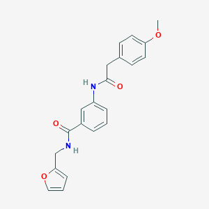 molecular formula C21H20N2O4 B268961 N-(2-furylmethyl)-3-{[(4-methoxyphenyl)acetyl]amino}benzamide 