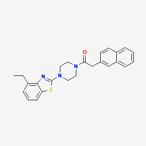 molecular formula C25H25N3OS B2689612 1-(4-(4-Ethylbenzo[d]thiazol-2-yl)piperazin-1-yl)-2-(naphthalen-2-yl)ethanone CAS No. 955830-15-6