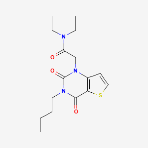 molecular formula C16H23N3O3S B2689621 2-(3-butyl-2,4-dioxo-3,4-dihydrothieno[3,2-d]pyrimidin-1(2H)-yl)-N,N-diethylacetamide CAS No. 1252862-26-2