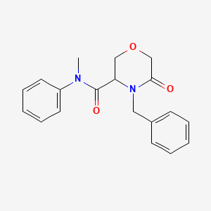 molecular formula C19H20N2O3 B2689626 4-benzyl-N-methyl-5-oxo-N-phenylmorpholine-3-carboxamide CAS No. 1351581-40-2