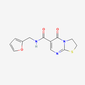 molecular formula C12H11N3O3S B2689630 N-(furan-2-ylmethyl)-5-oxo-3,5-dihydro-2H-thiazolo[3,2-a]pyrimidine-6-carboxamide CAS No. 443329-04-2