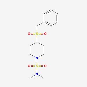molecular formula C14H22N2O4S2 B2689632 4-(benzylsulfonyl)-N,N-dimethylpiperidine-1-sulfonamide CAS No. 2034309-16-3