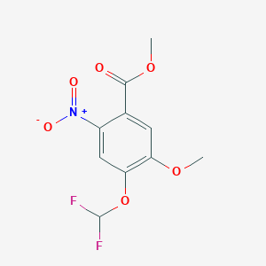 molecular formula C10H9F2NO6 B2689637 甲酸-4-(二氟甲氧基)-5-甲氧基-2-硝基苯甲酸酯 CAS No. 923690-09-9